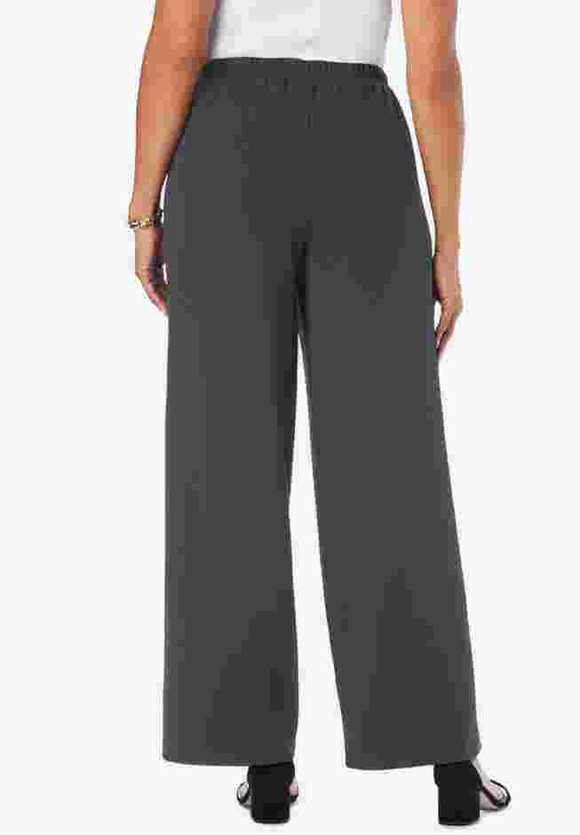Stretch Knit Crepe Wide Leg Pant image number 1