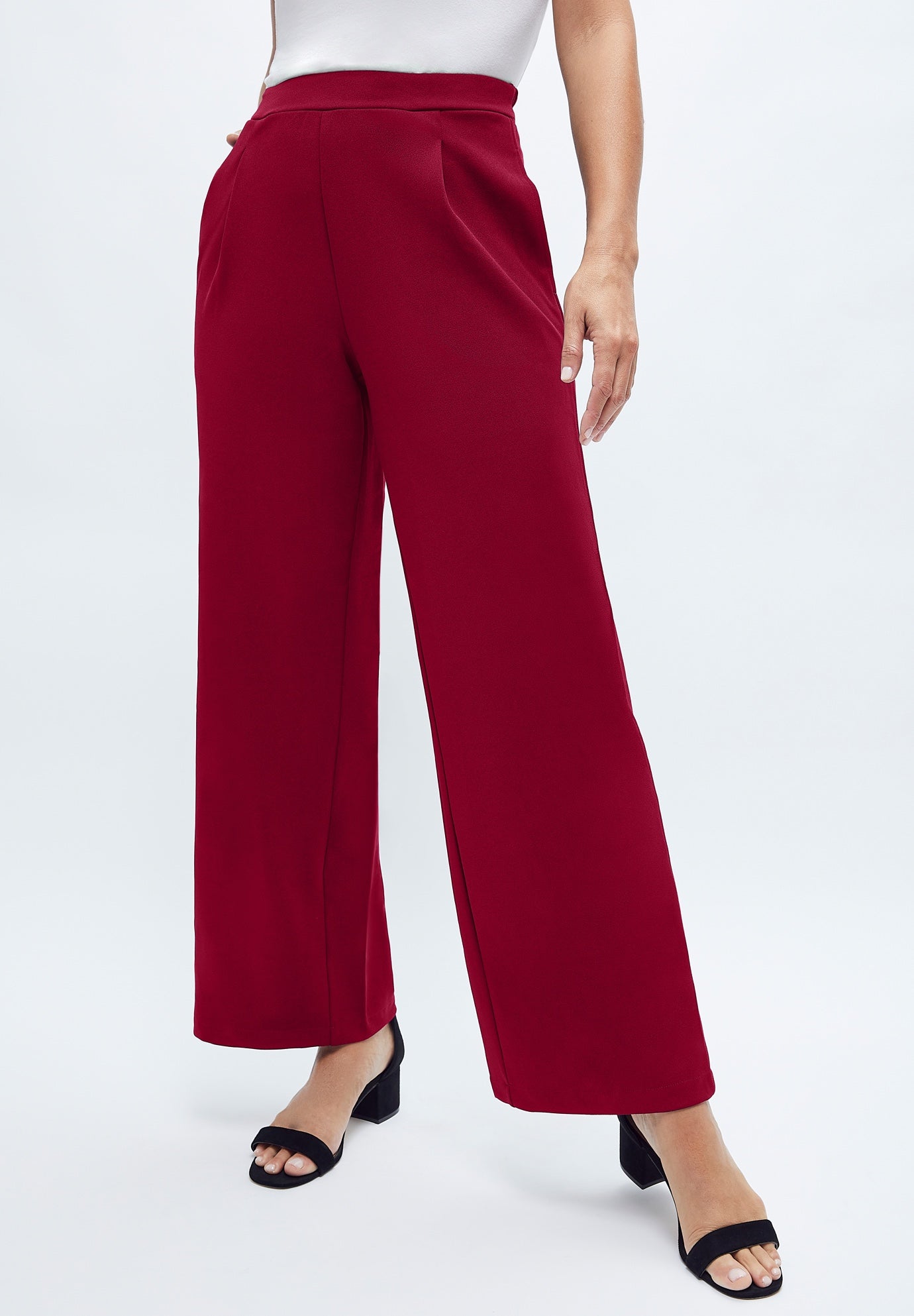 Stretch Knit Crepe Wide Leg Pant image number 0