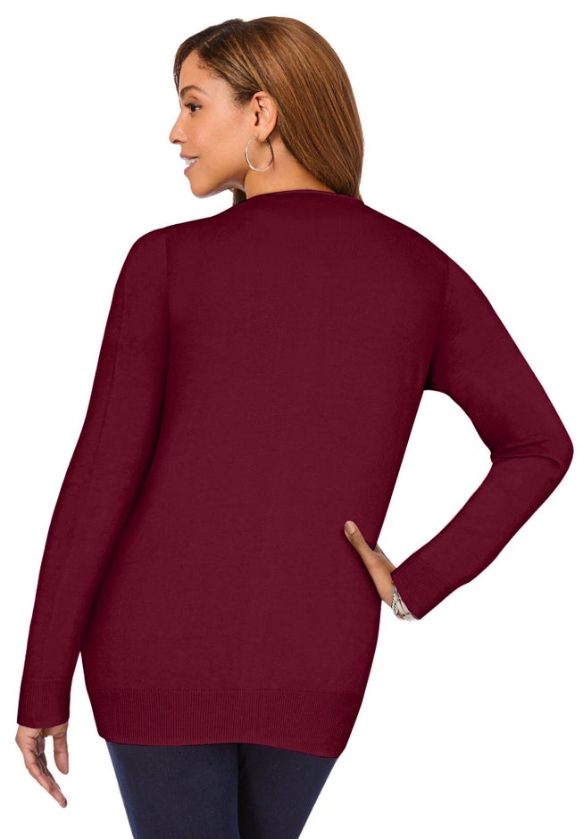 Fine Gauge Button-Front Cardigan image number 1