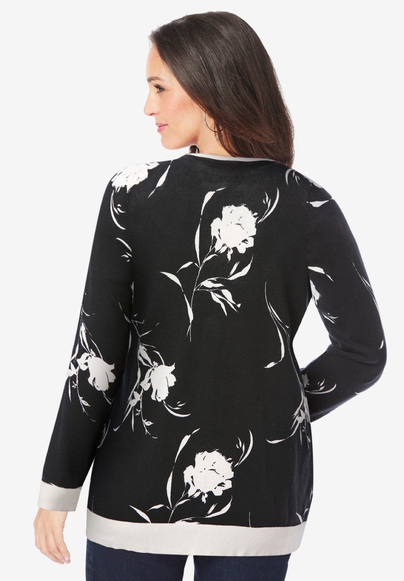 Fine Gauge Button-Front Cardigan image number 1