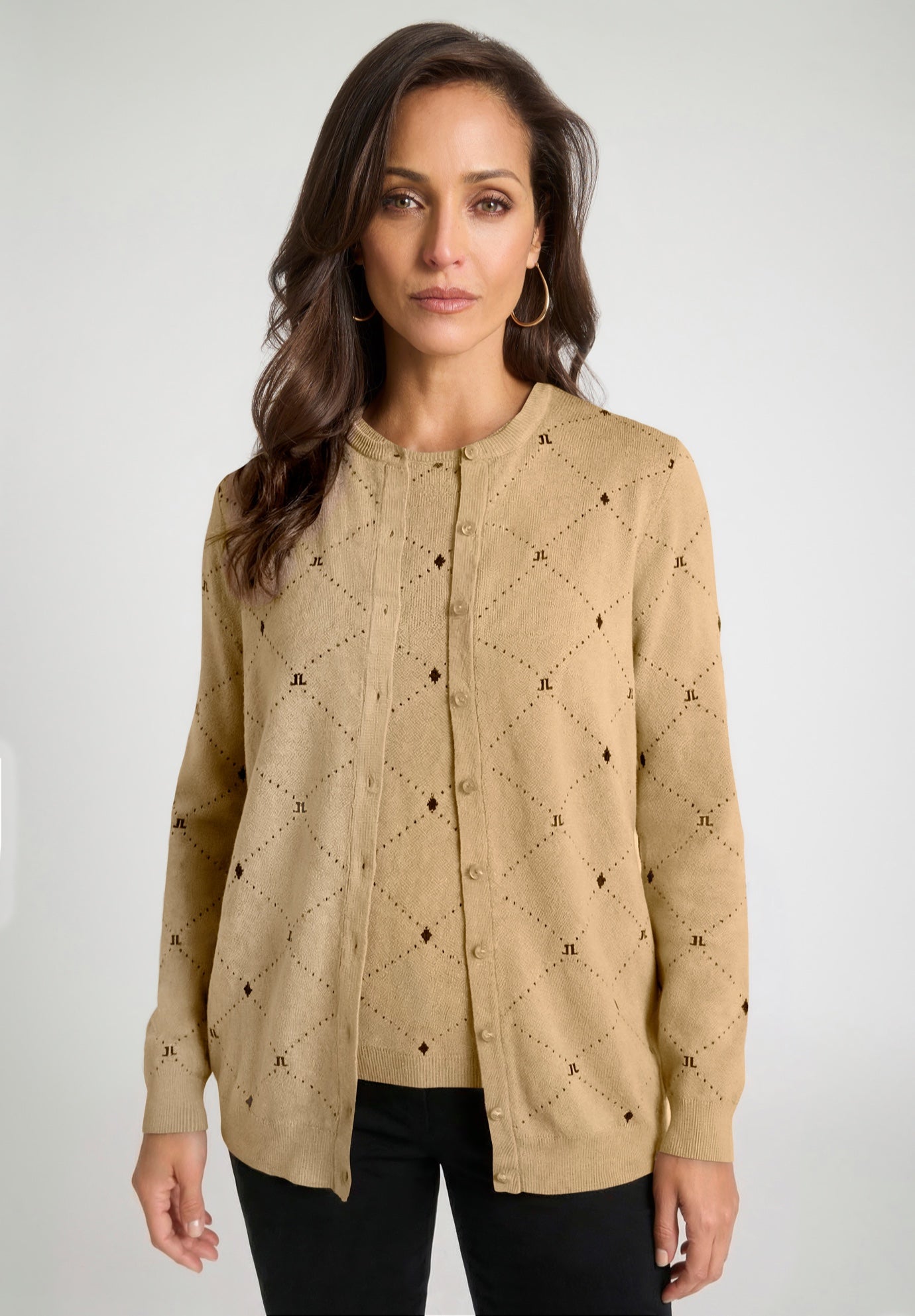 Fine Gauge Button-Front Cardigan image number 0