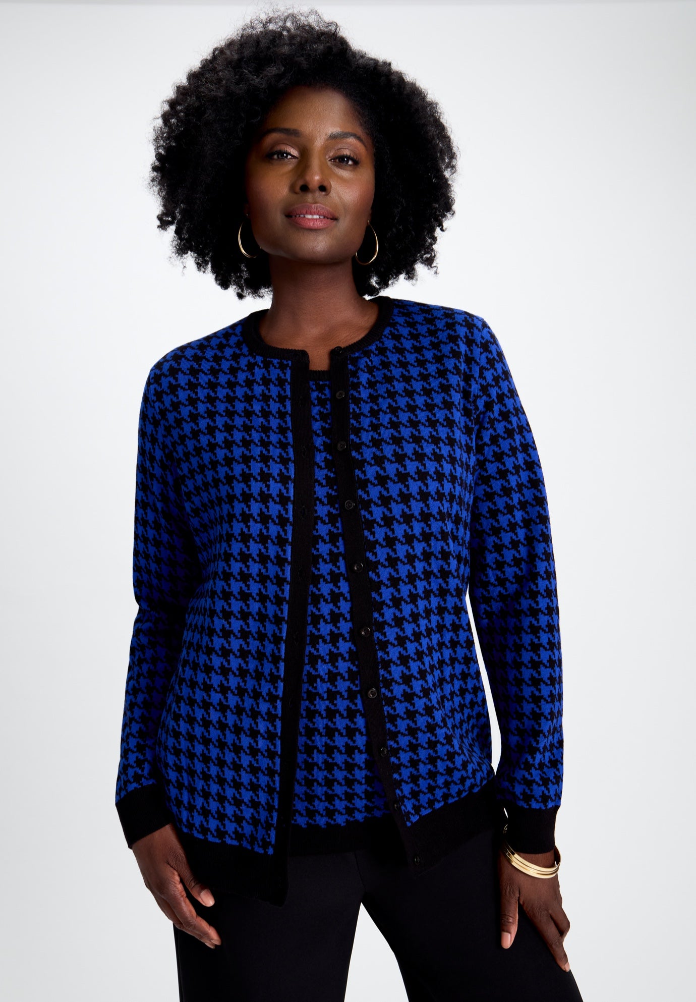 Fine Gauge Button-Front Cardigan image number 0