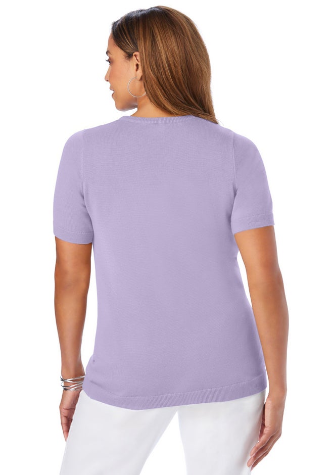 Fine Gauge Crewneck Knit Shell image number 1