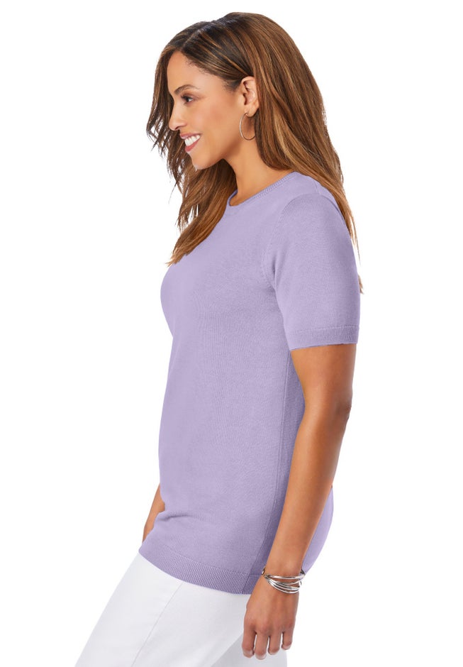 Fine Gauge Crewneck Knit Shell image number 2
