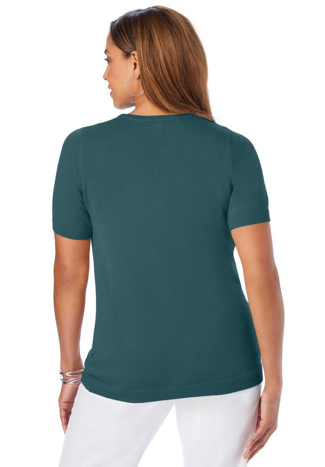Fine Gauge Crewneck Knit Shell image number 2