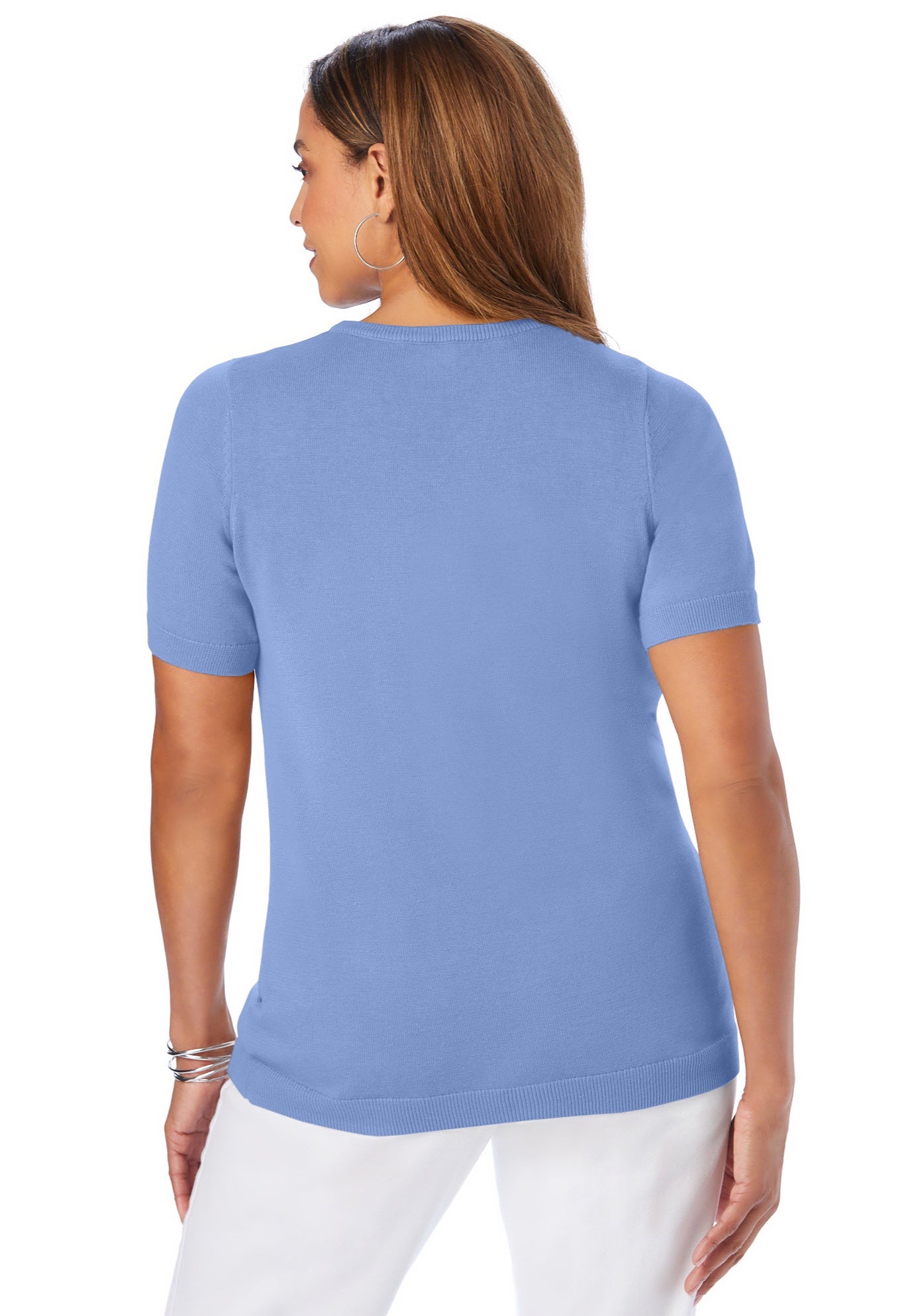 Fine Gauge Crewneck Knit Shell image number 1