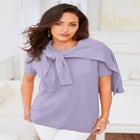 Fine Gauge Crewneck Knit Shell image number null