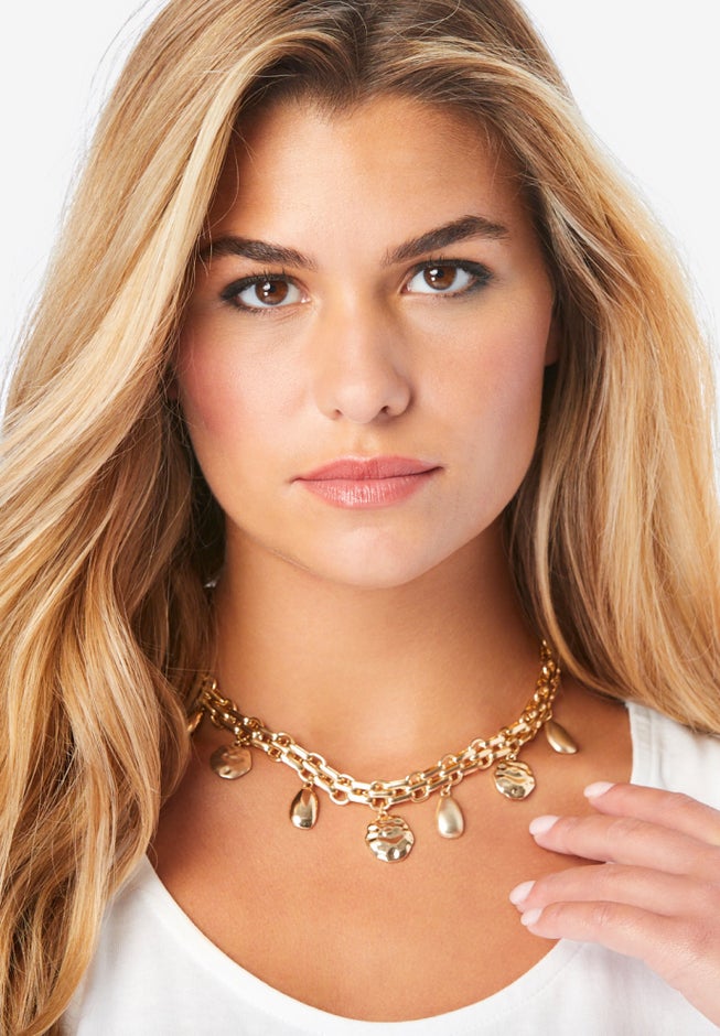 Hammered Chain Earring & Necklace Set image number null