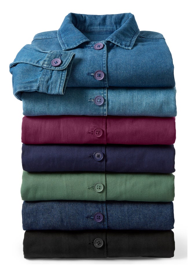 Pleat-Back Denim Jacket image number 4