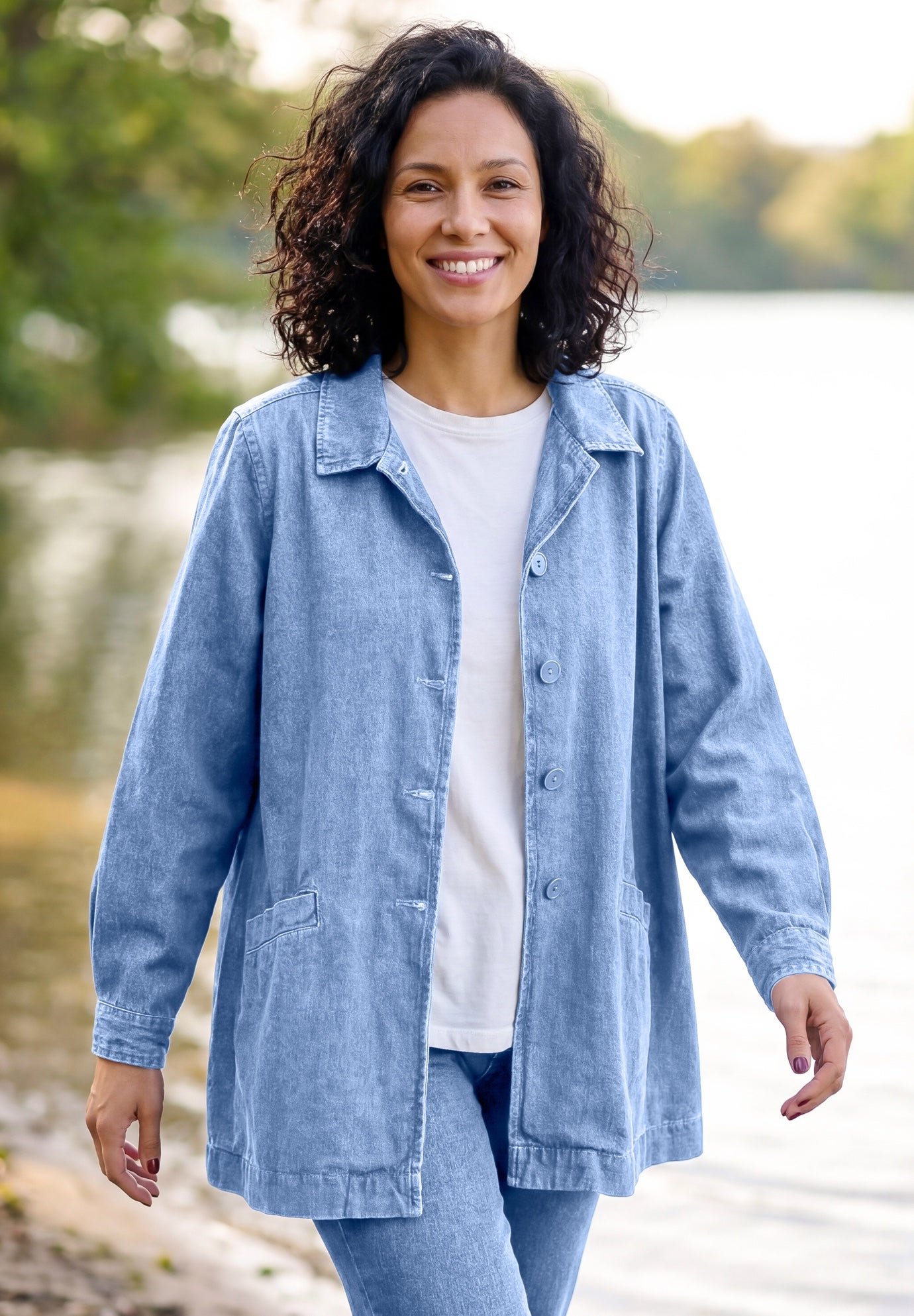 Pleat-Back Denim Jacket image number 0