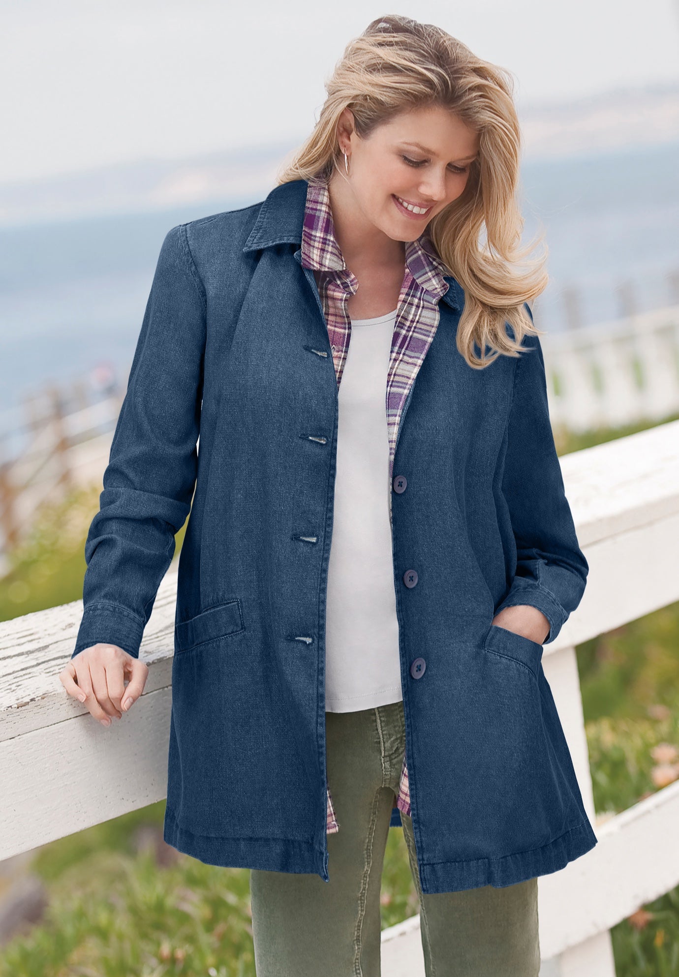 Pleat-Back Denim Jacket image number 5