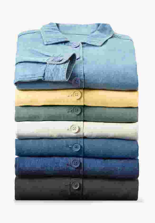 Pleat-Back Denim Jacket image number 4