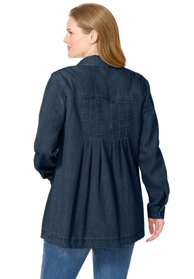 Pleat-Back Denim Jacket image number 1