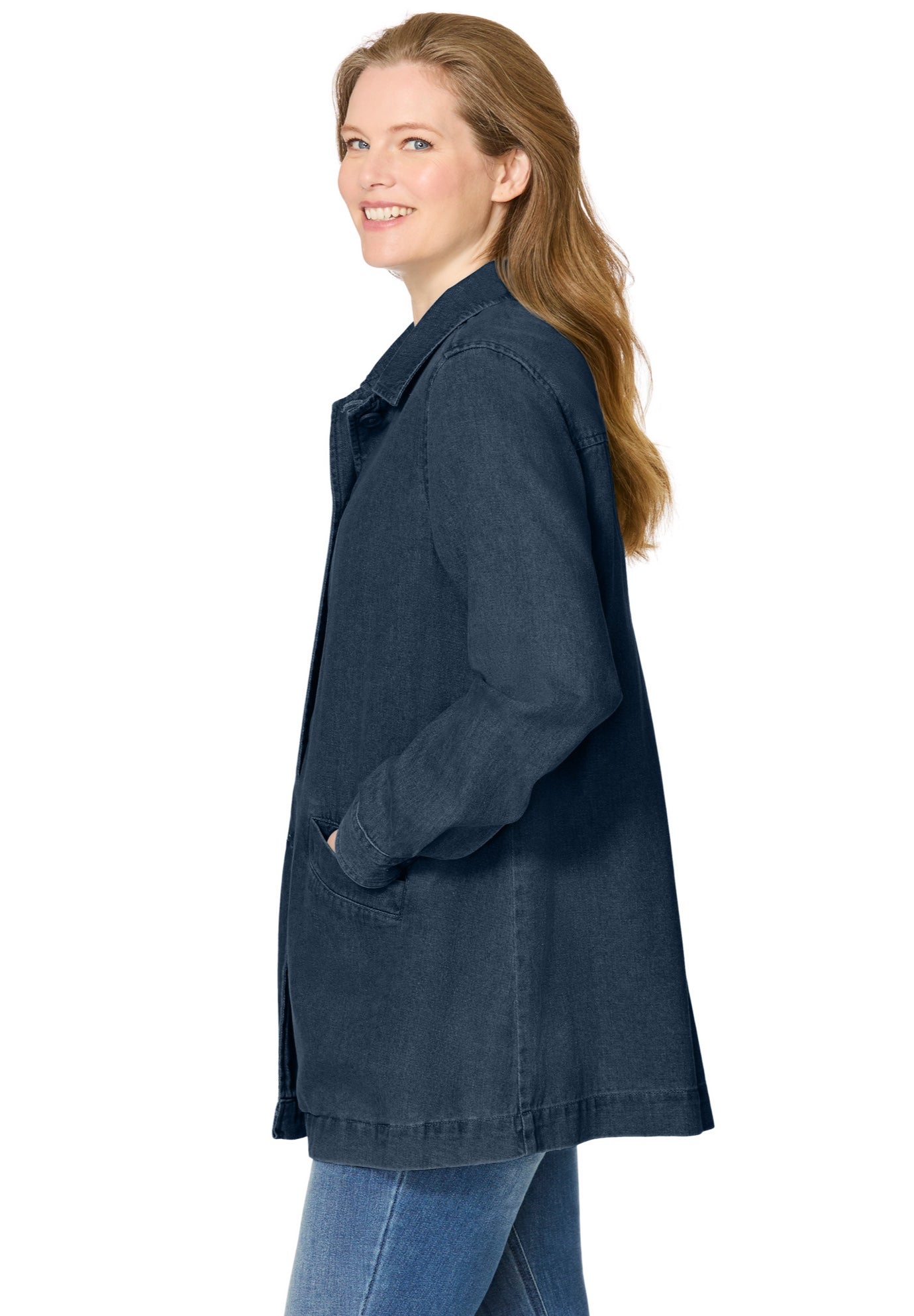 Pleat-Back Denim Jacket image number 2