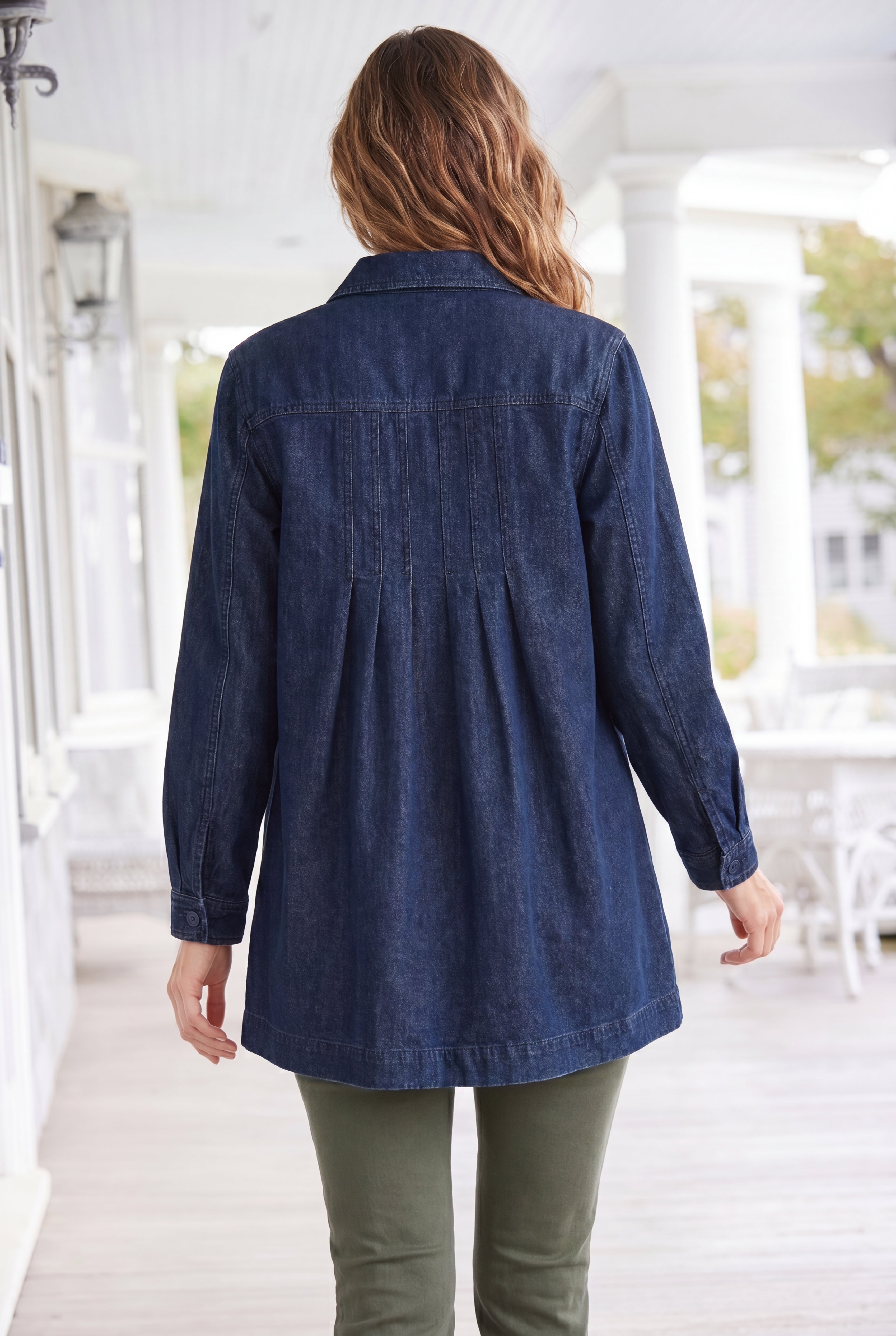 Pleat-Back Denim Jacket image number 2