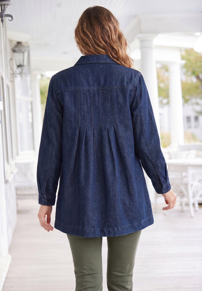 Pleat-Back Denim Jacket image number 2