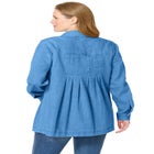 Pleat-Back Denim Jacket image number null