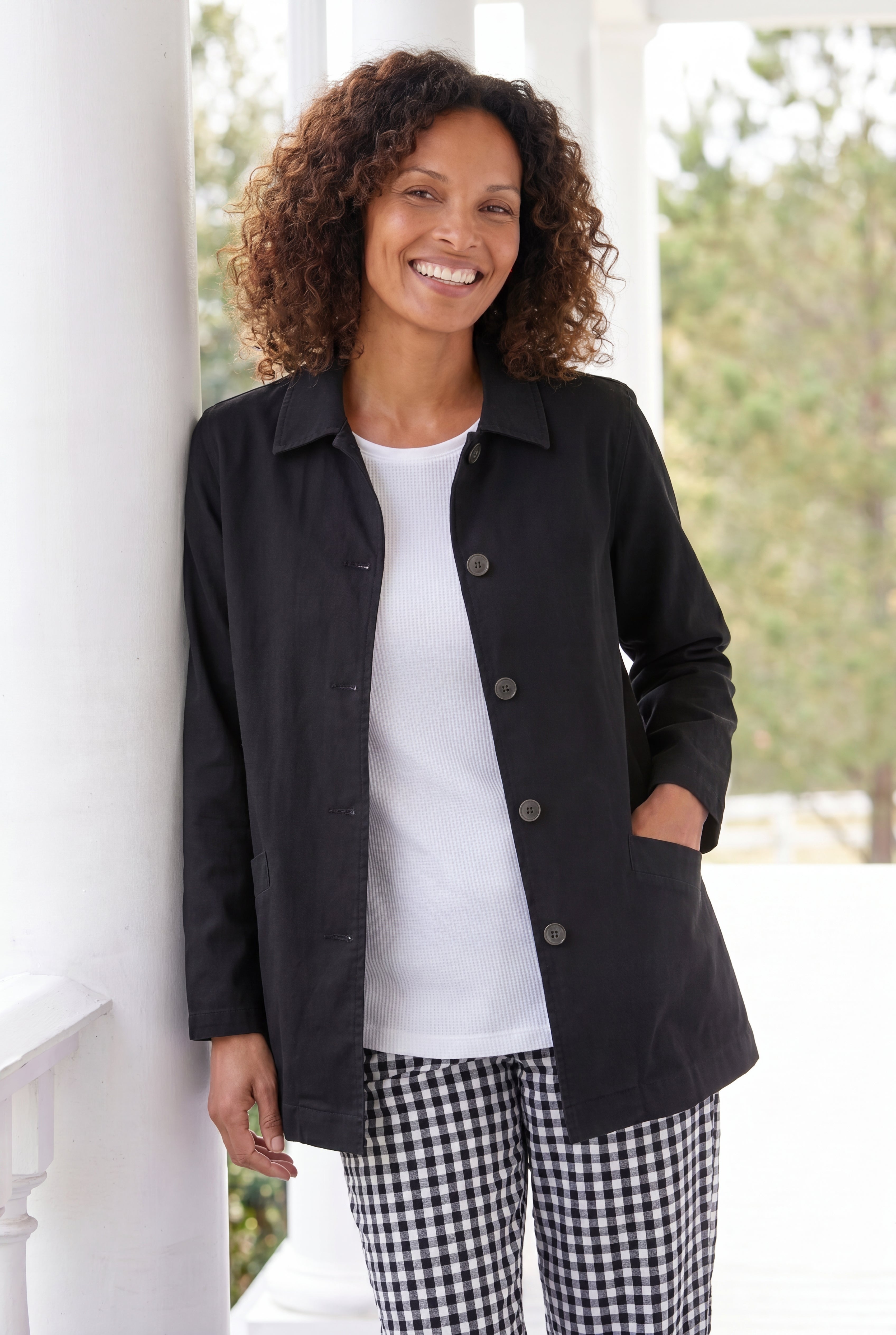 Pleat-Back Denim Jacket image number 0