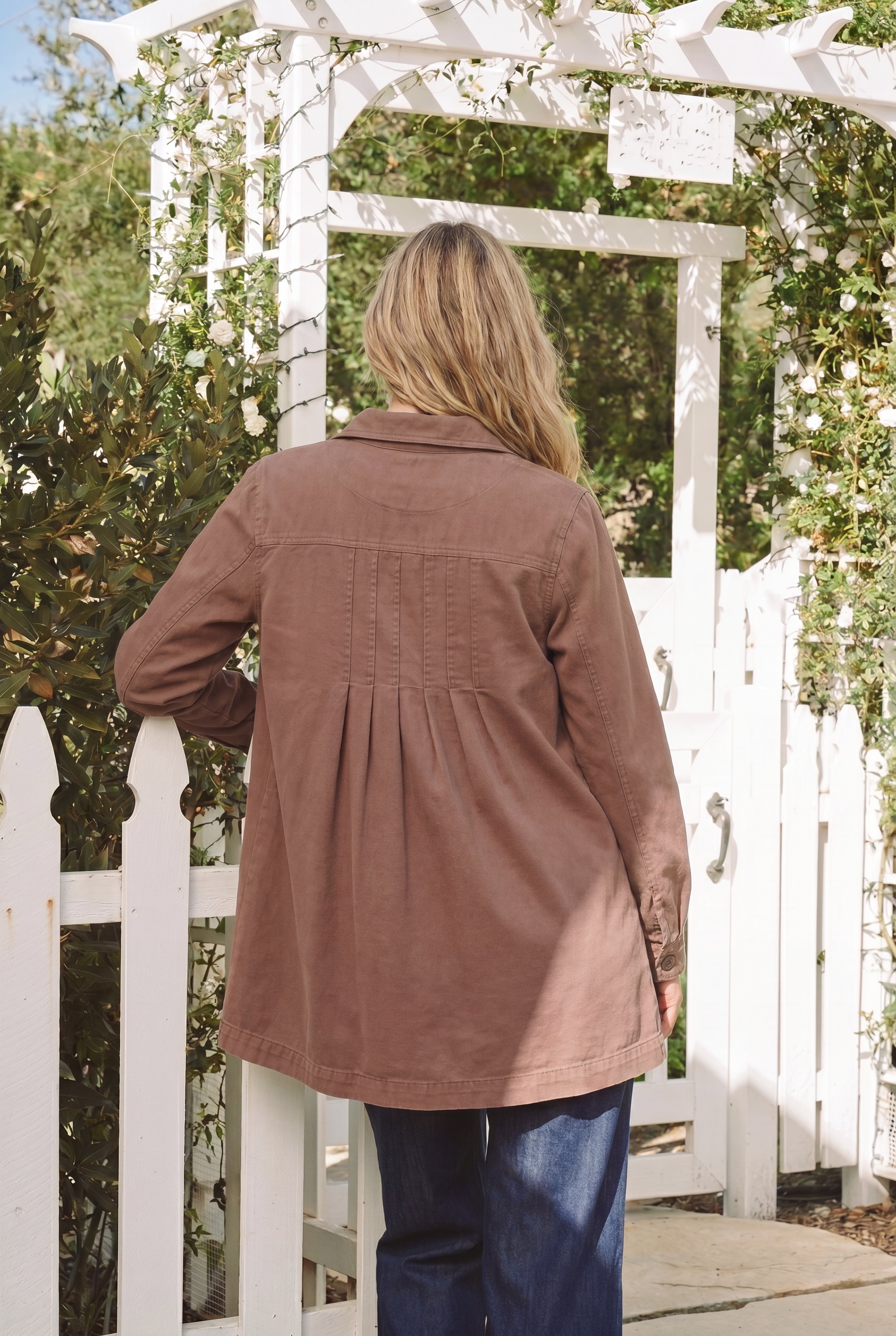 Pleat-Back Denim Jacket image number 2