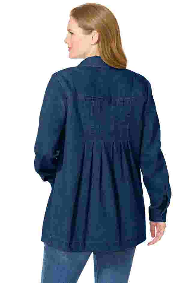 Pleat-Back Denim Jacket image number 1