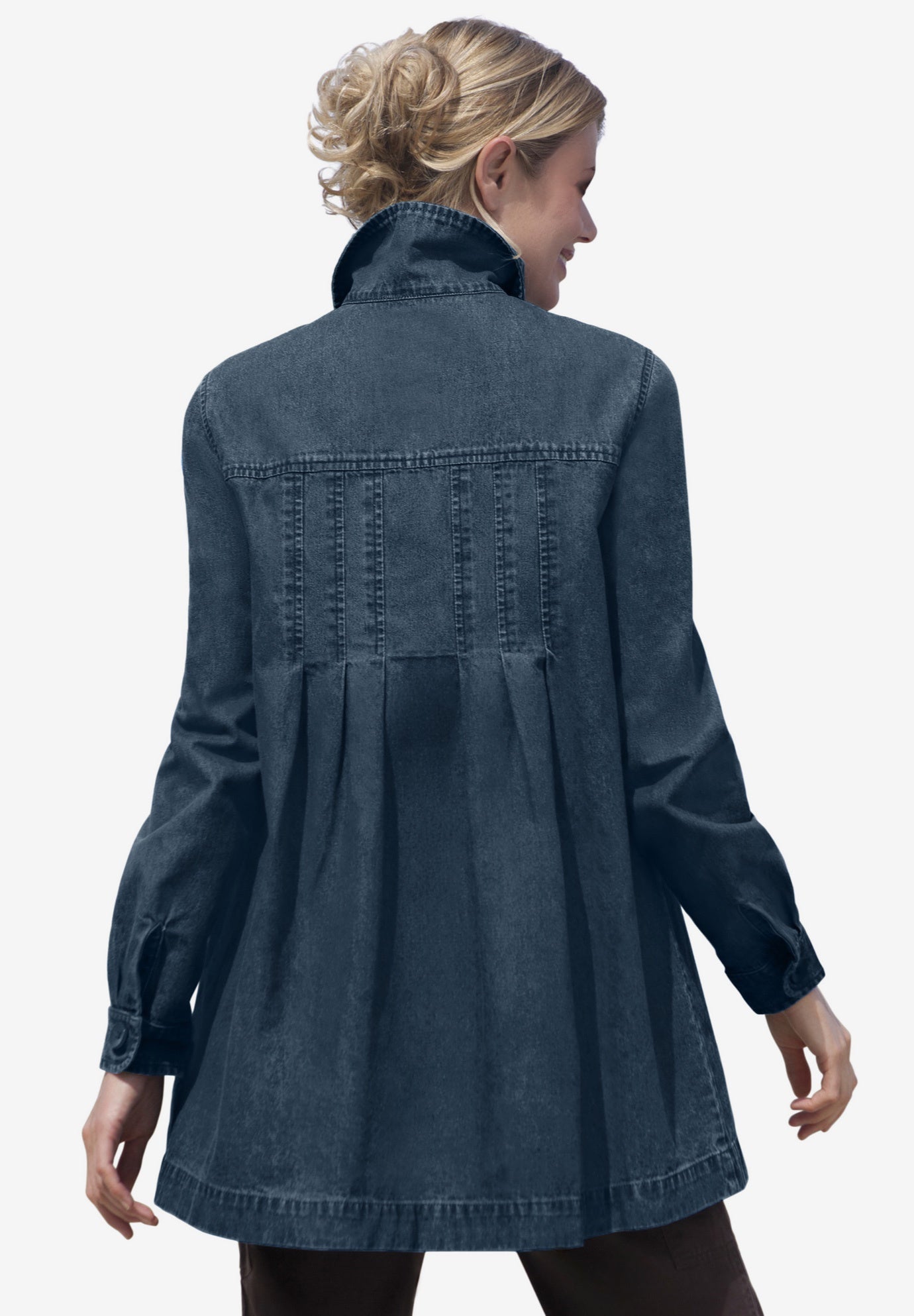 Pleat-Back Denim Jacket image number 0