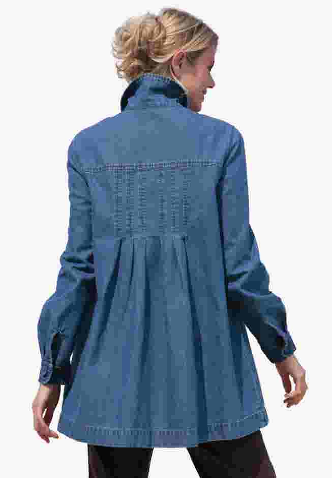 Pleat-Back Denim Jacket image number 0
