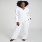 2-Piece Faux Wrap Pantsuit image number null