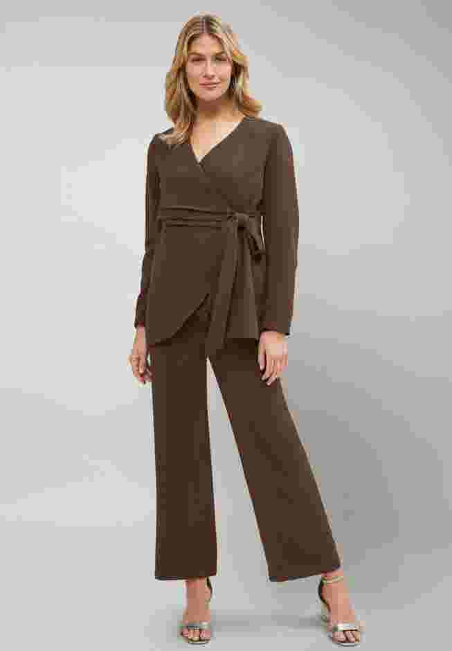 2-Piece Faux Wrap Pantsuit image number 0
