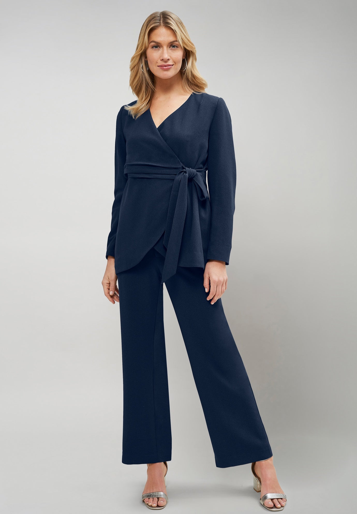 2-Piece Faux Wrap Pantsuit image number 0