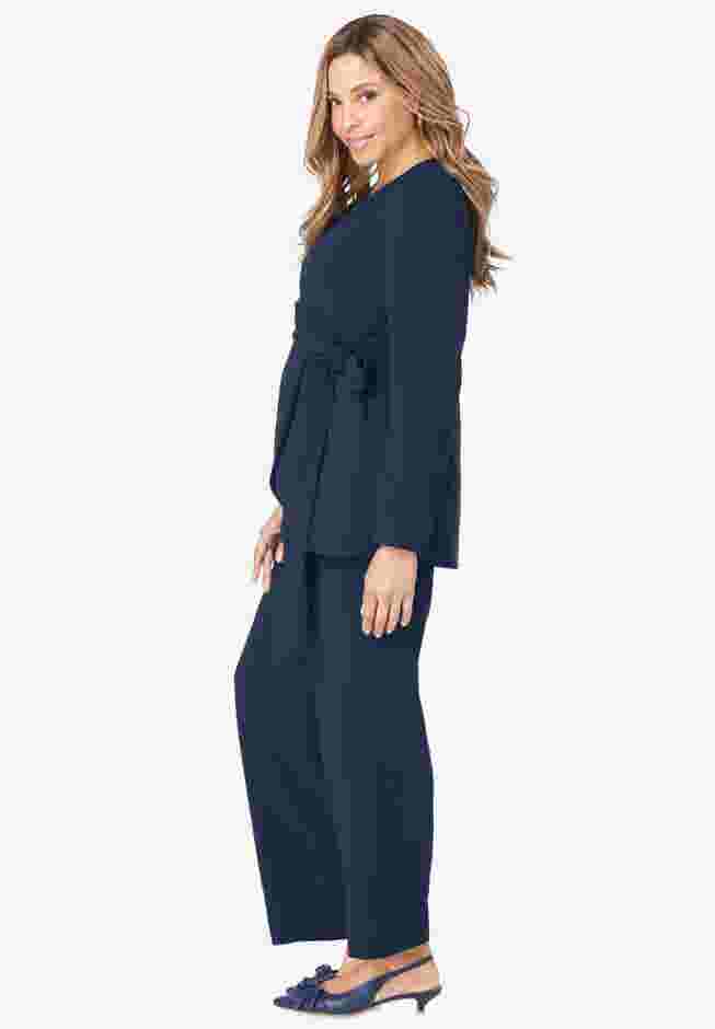 2-Piece Faux Wrap Pantsuit image number 2