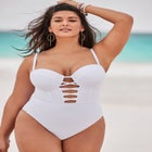 Underwire Lace Up One Piece Swimsuit image number null