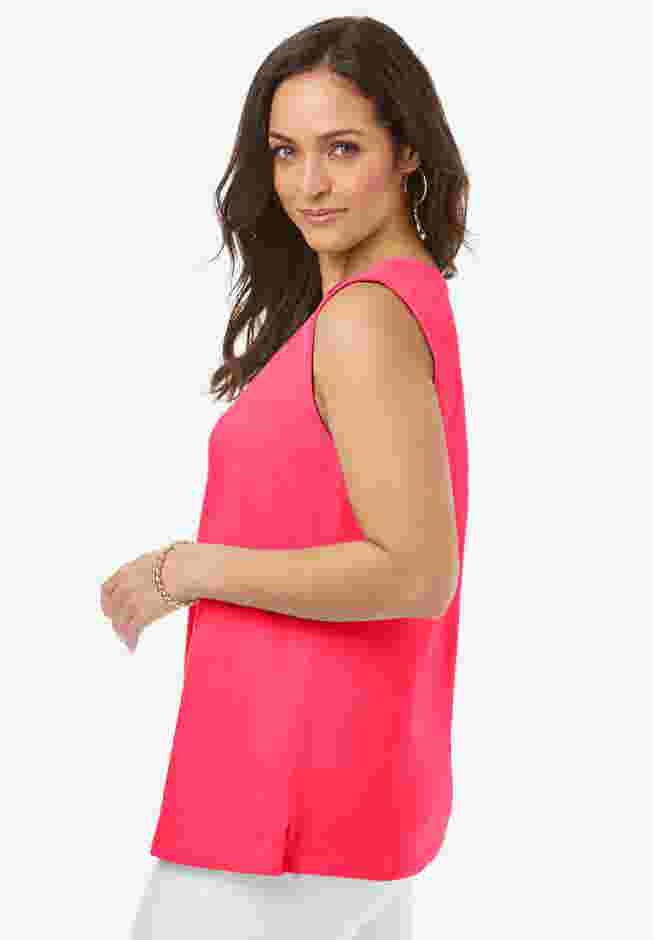 Stretch Cotton Square Neck Tank image number 2