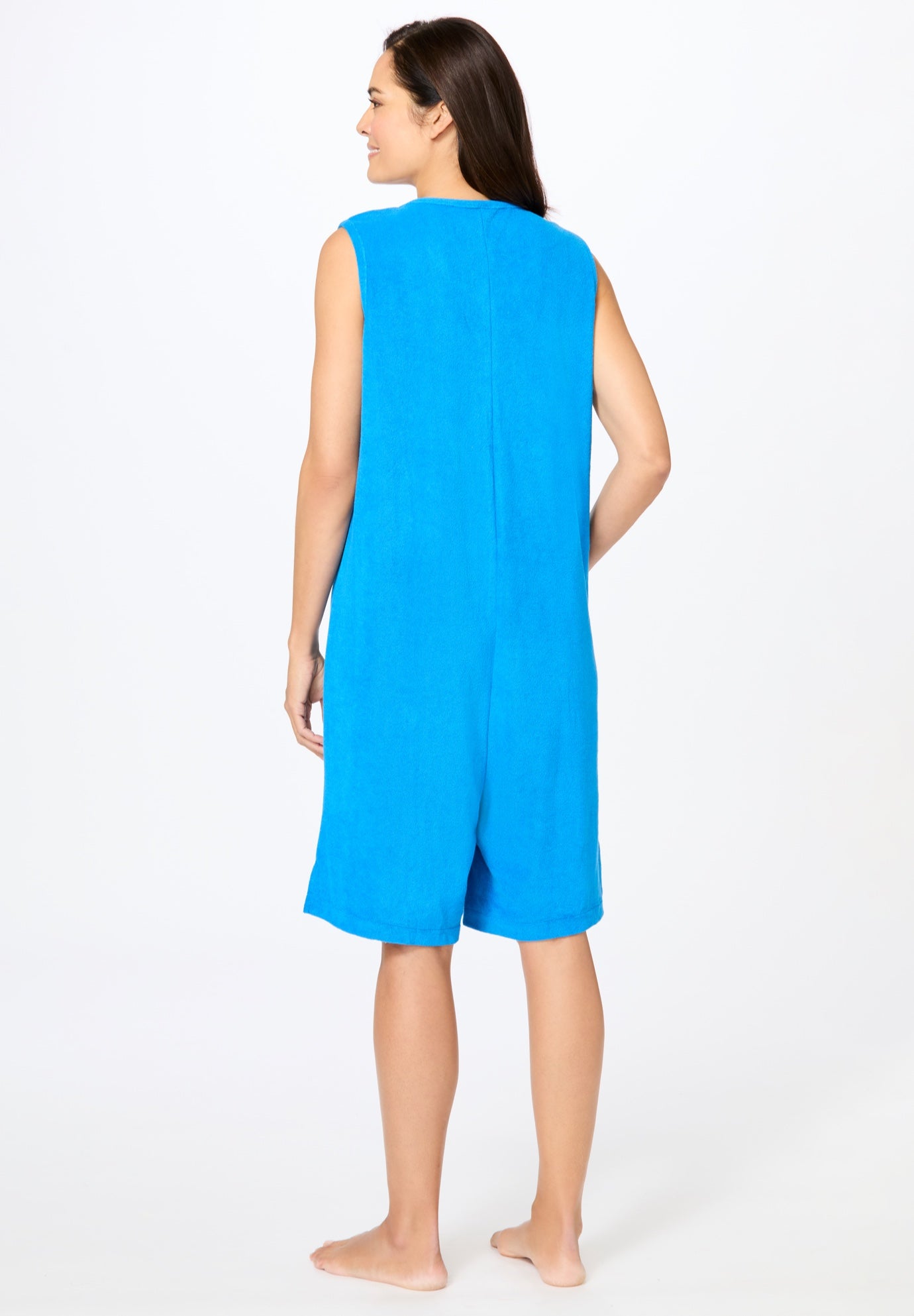 Zip-Front Terry Romper image number 1