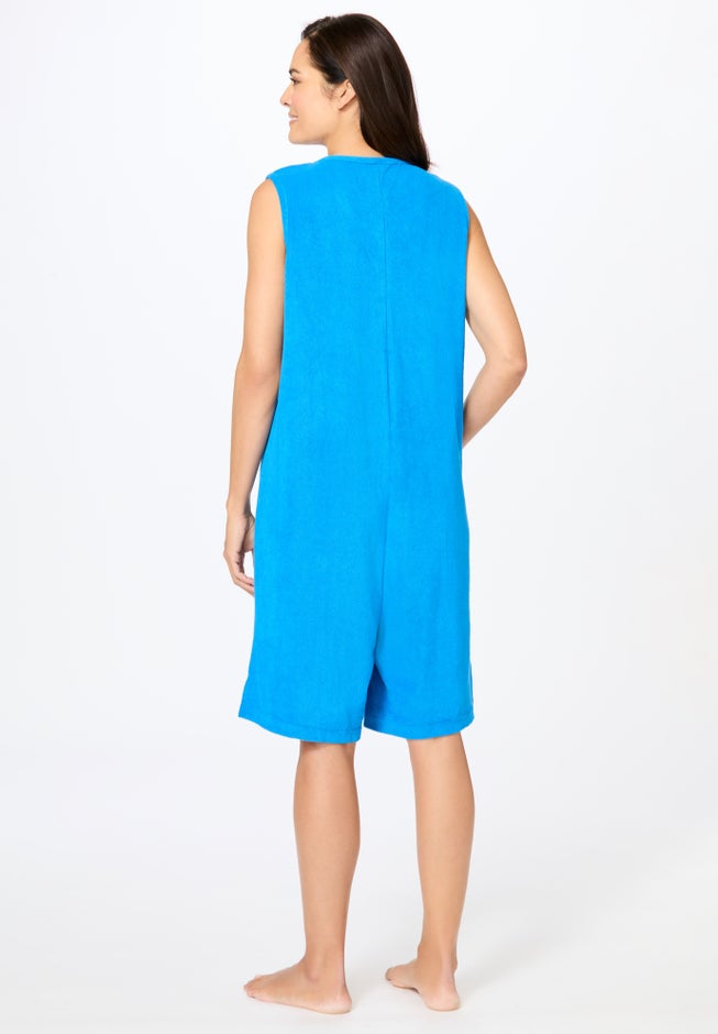 Zip-Front Terry Romper image number 1