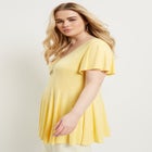 Flutter-Sleeve Peplum Tee image number null