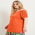 Puff Sleeve Off-The-Shoulder Top image number null