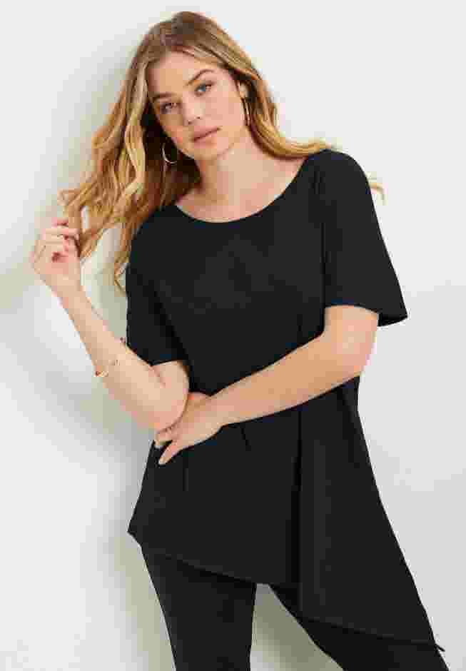 Short-Sleeve Asymmetrical Tunic image number 0