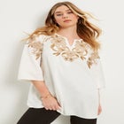 Floral-Embellished Georgette Top image number null