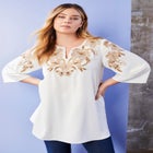 Floral-Embellished Georgette Top image number null
