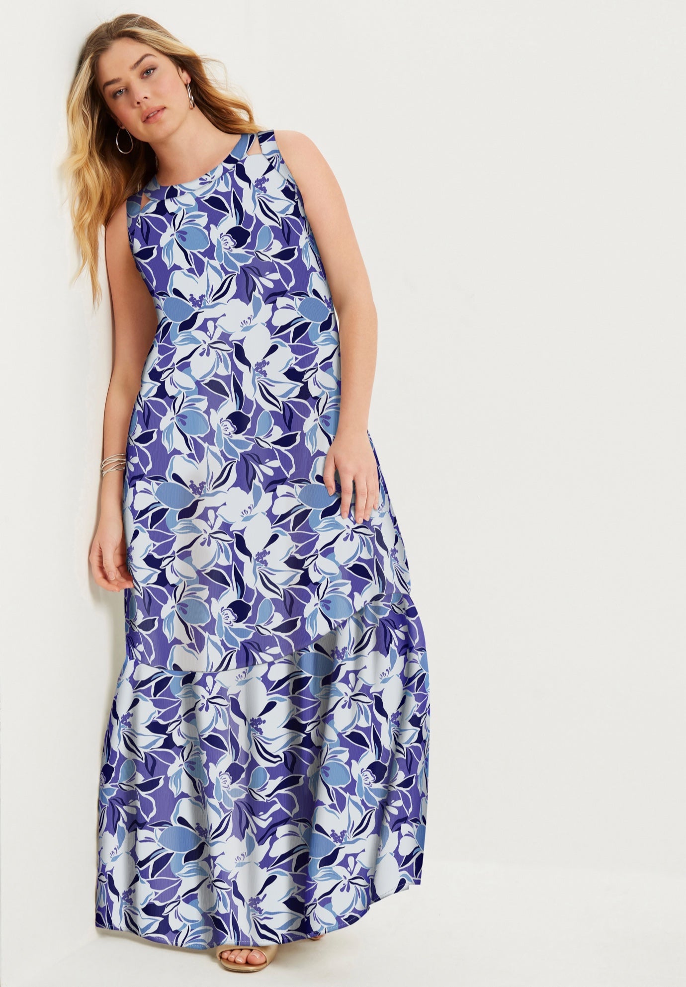 Cutout Neckline Maxi Dress image number 0