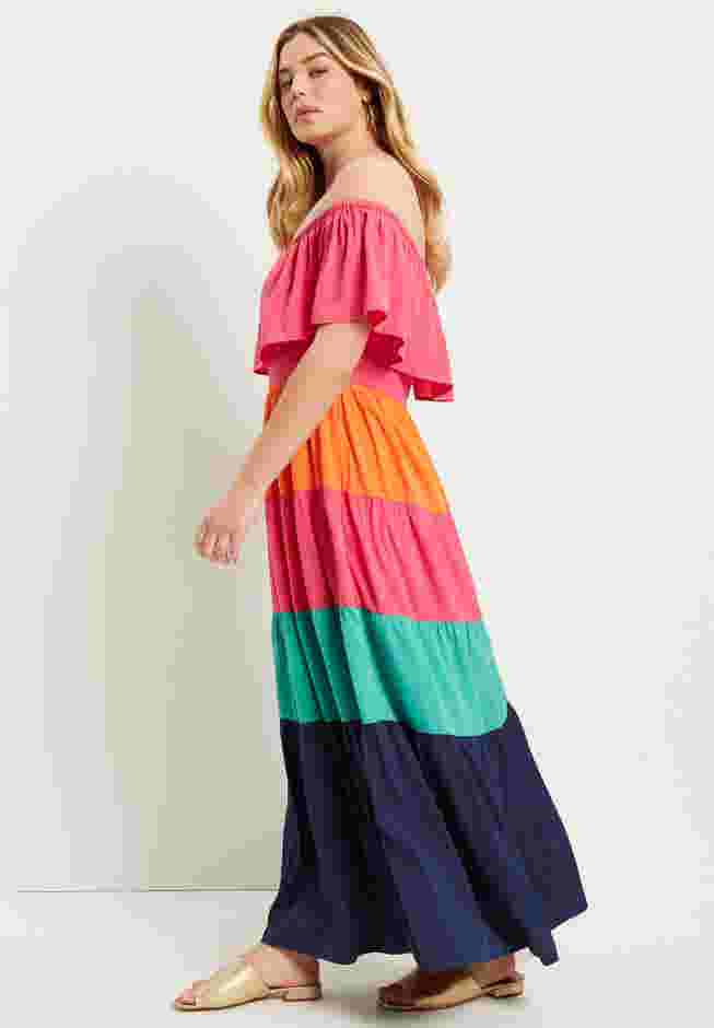 Off-The-Shoulder Tiered Maxi Dress image number 1