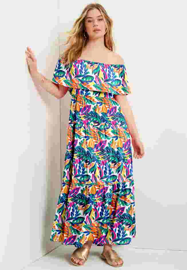 Off-The-Shoulder Tiered Maxi Dress image number 0