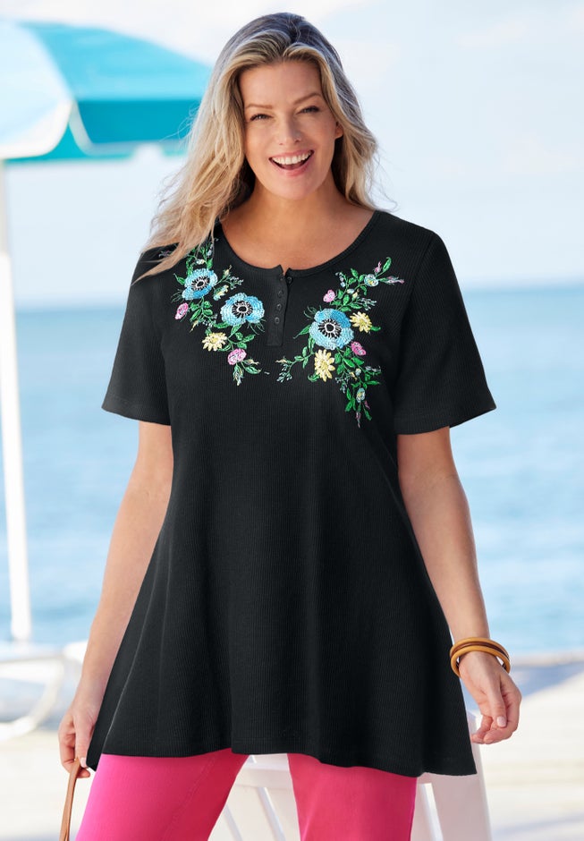 Embroidered Thermal Tunic image number 0