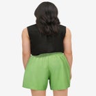 Linen-Blend Elastic Waist Shorts image number null