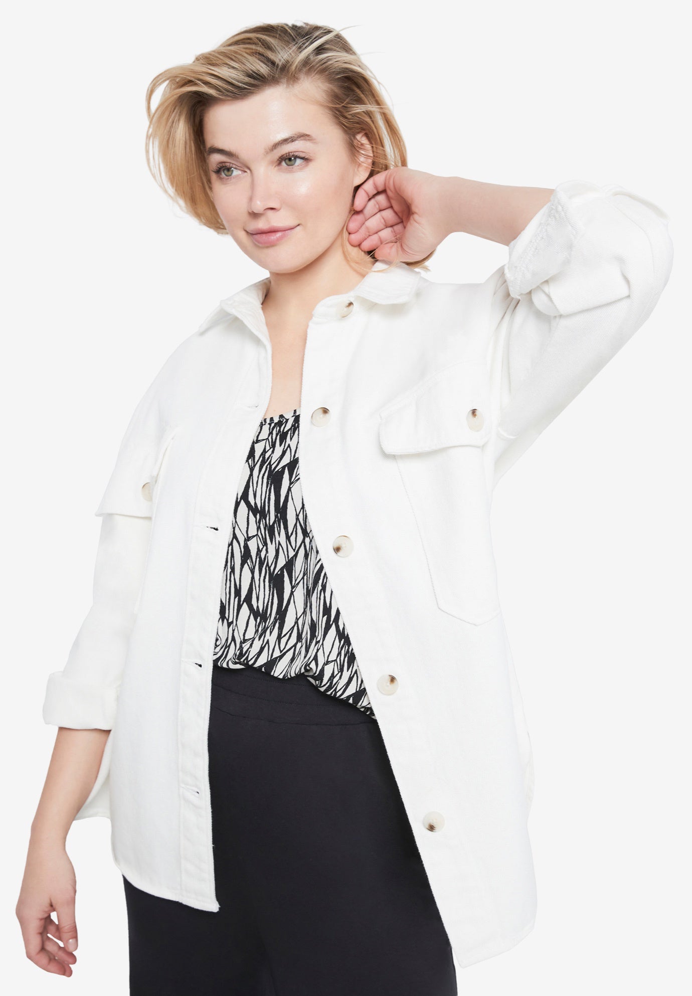 Oversized Denim Shirt Jacket image number 2