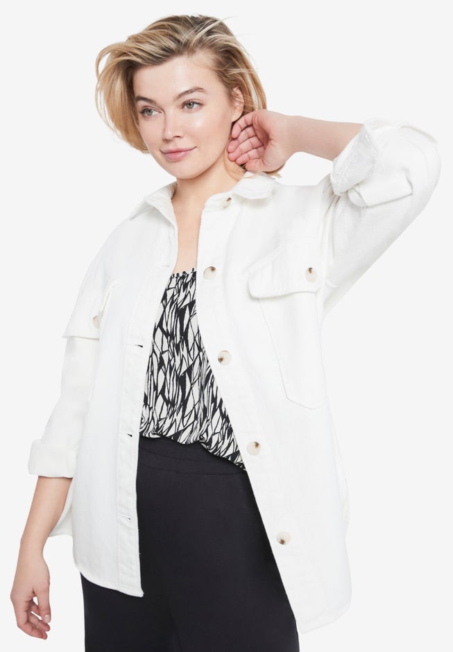 Oversized Denim Shirt Jacket image number 2