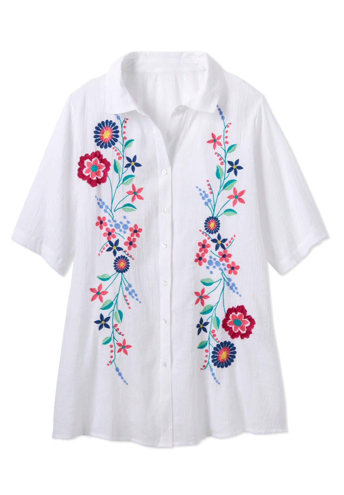 Embroidered Gauze Shirt image number 1