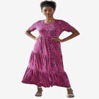 Short Sleeve Tiered Maxi Dress image number null