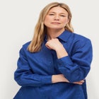Oversized Linen-Blend Boyfriend Shirt image number null