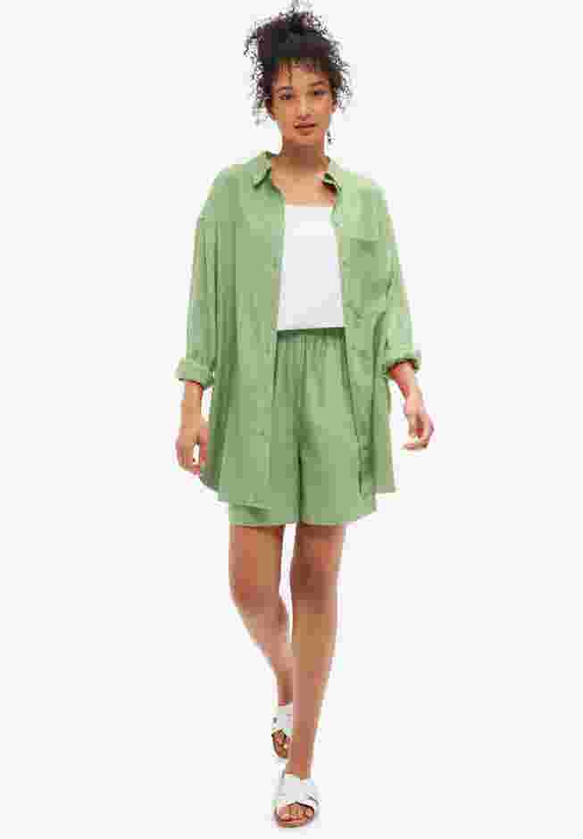Oversized Linen-Blend Boyfriend Shirt image number 0